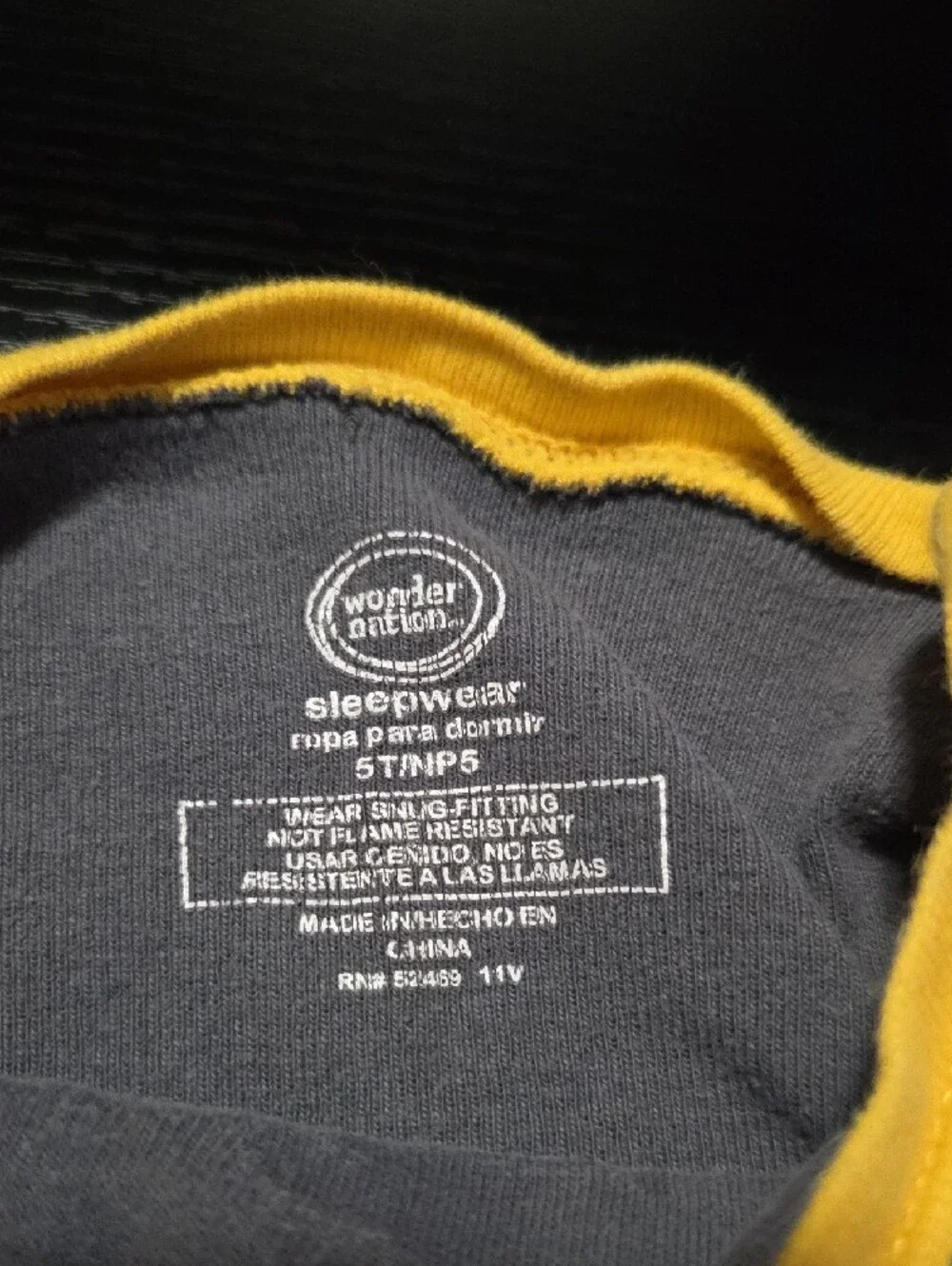 wonder nation Yellow & Gray Construction Raglan Pajama Set